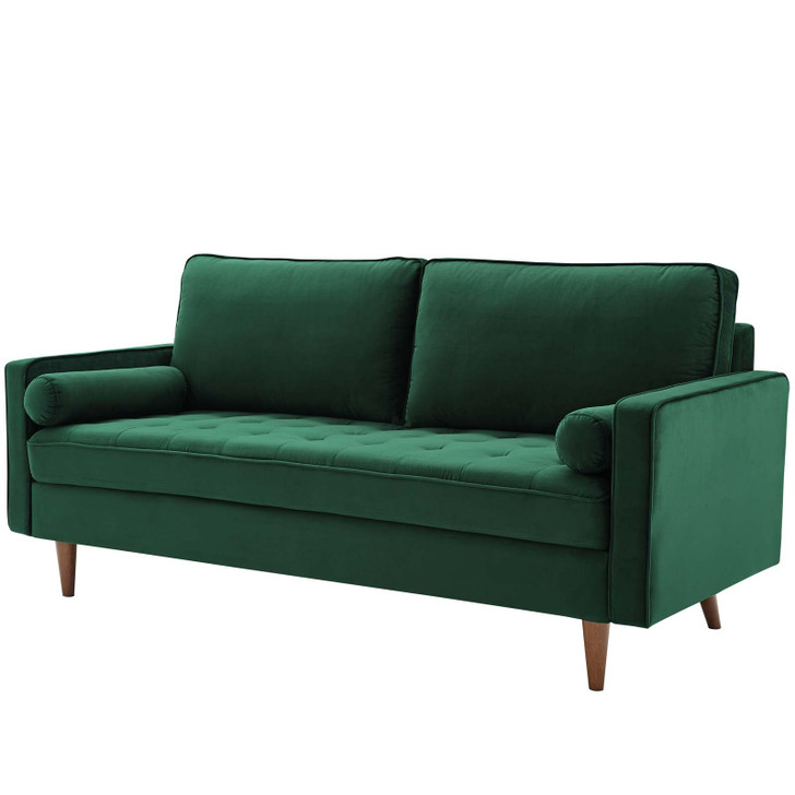 Valour Performance Velvet Sofa, Velvet Fabric, Green, 18080