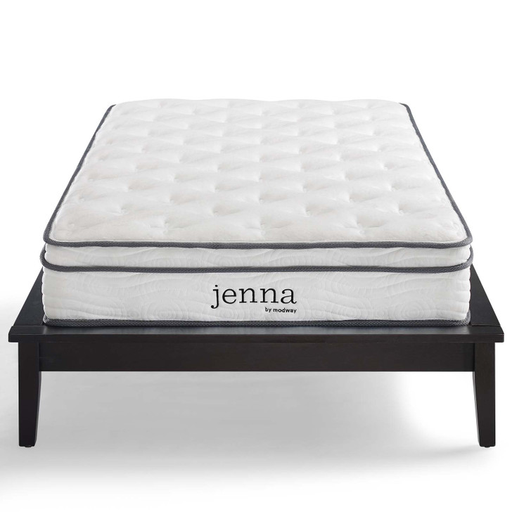 Jenna 8" Full Innerspring Mattress, Fabric, White, 18087