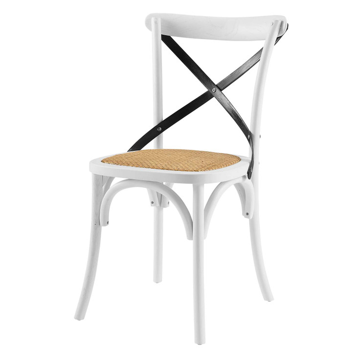 Gear Dining Side Chair, Wood, White Black, 18098