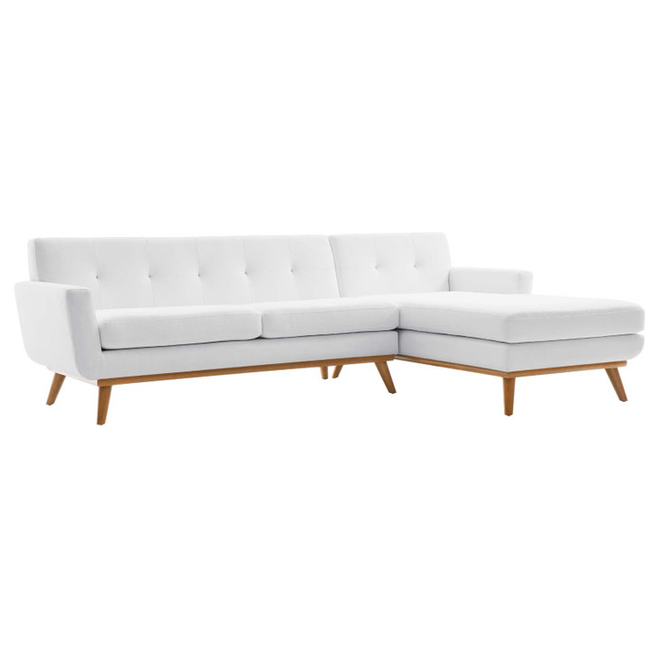 Engage Right-Facing Upholstered Fabric Sectional Sofa, Fabric, White, 18108