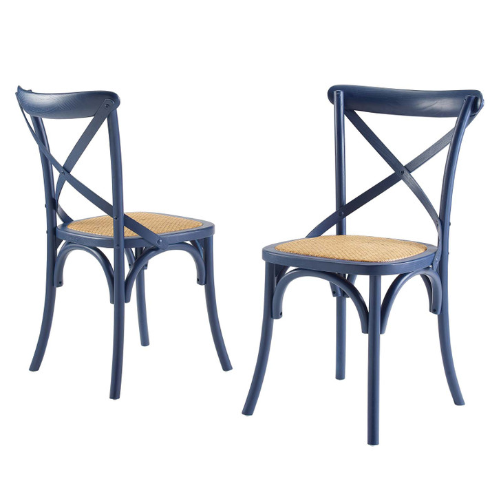 Gear Dining Side Chair Set of 2, Wood, Dark Blue, 18208