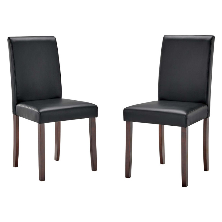 Prosper Faux Leather Dining Side Chair Set of 2, Faux Leather, Wood, Black, 18229