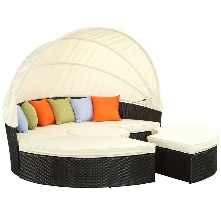 Quest Canopy Daybed in Espresso White