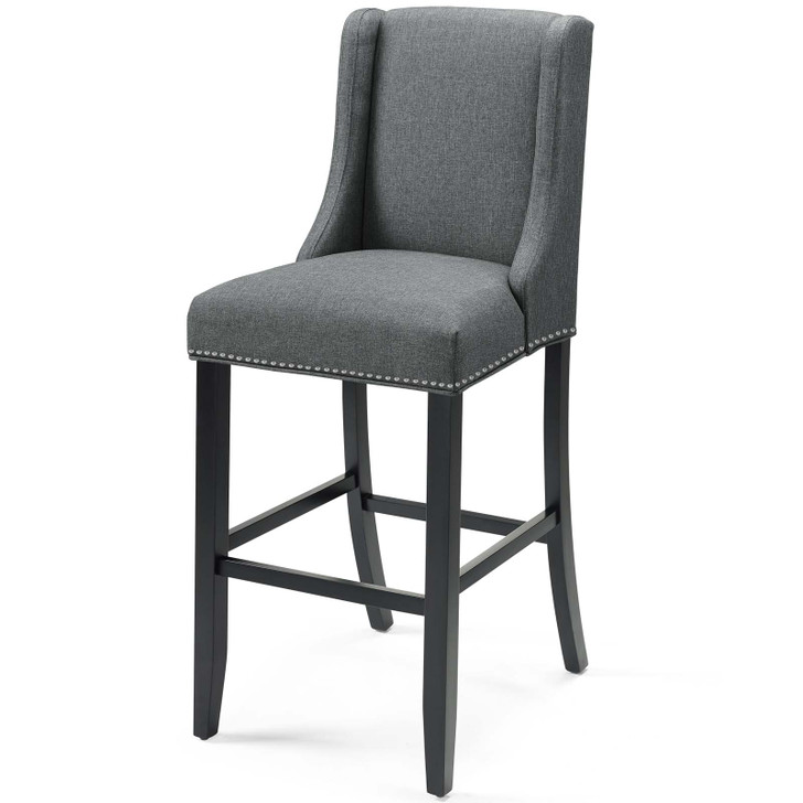 Baron Upholstered Fabric Bar Stool, Fabric, Wood, Grey Gray, 18327