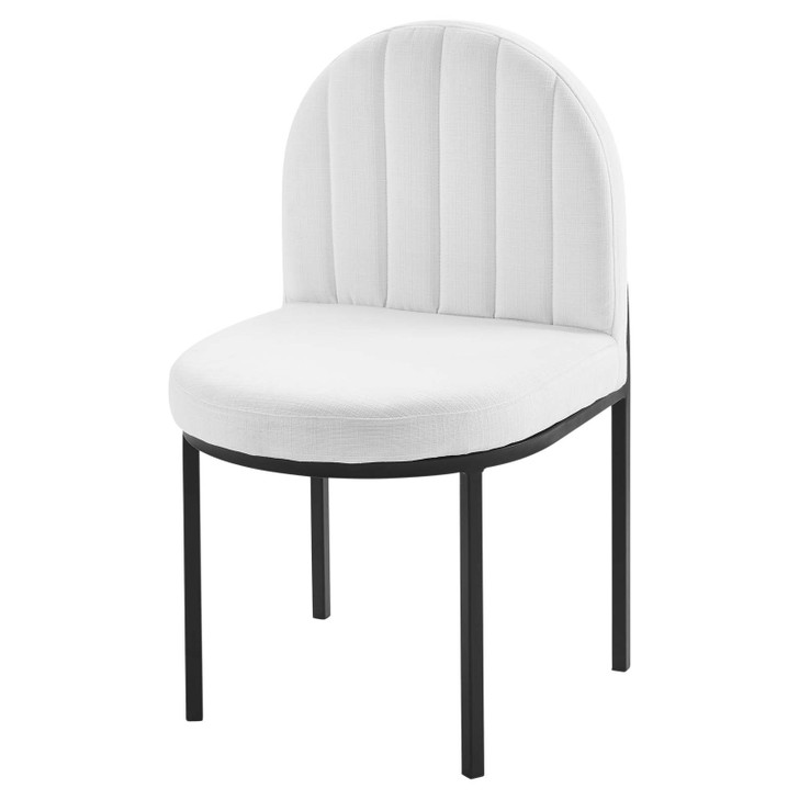 Isla Channel Tufted Upholstered Fabric Dining Side Chair, Fabric, Black White, 18502