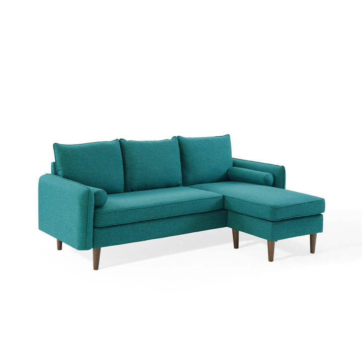 Revive Upholstered Right or Left Sectional Sofa, Fabric, Teal Blue, 18627