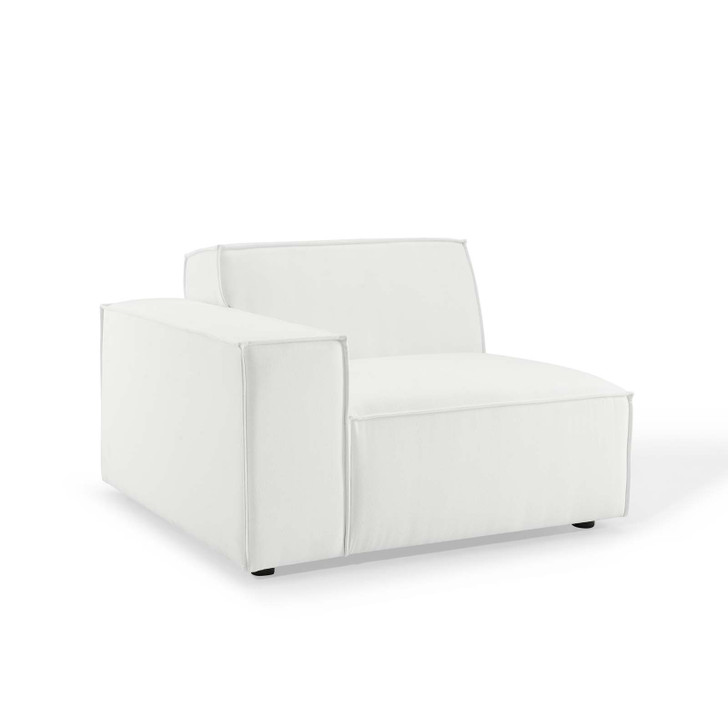 Restore Right-Arm Sectional Sofa Chair, Fabric, White, 18634