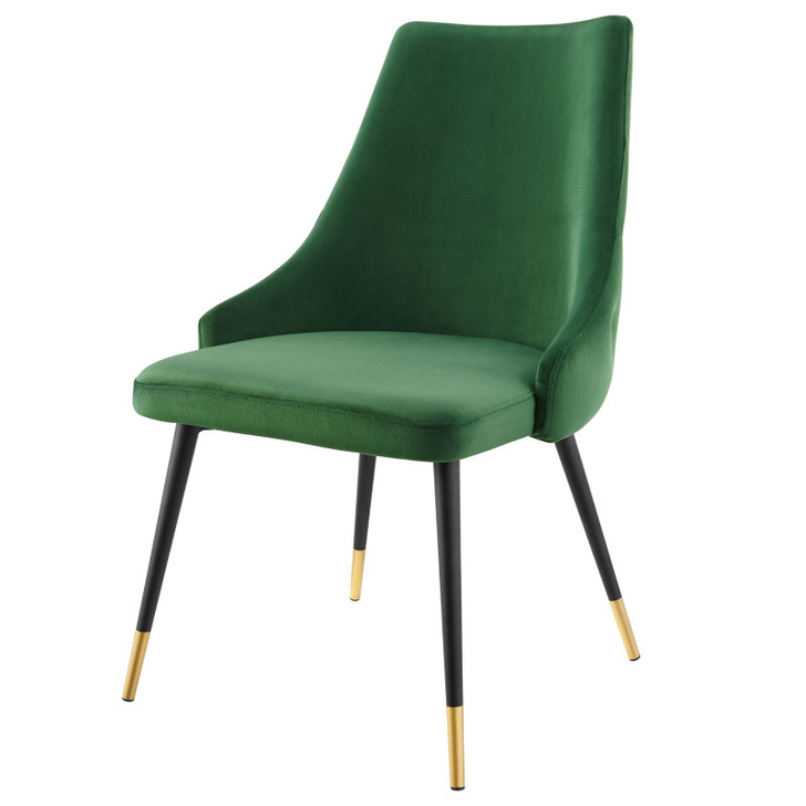 Adorn Tufted Performance Velvet Dining Side Chair, Velvet, Green, 18747