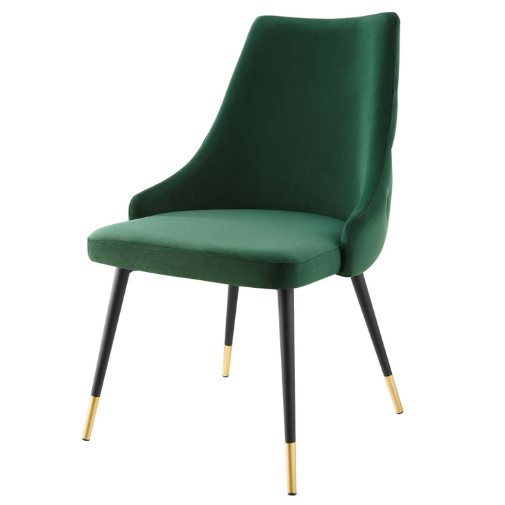 Adorn Tufted Performance Velvet Dining Side Chair, Velvet, Green, 18748