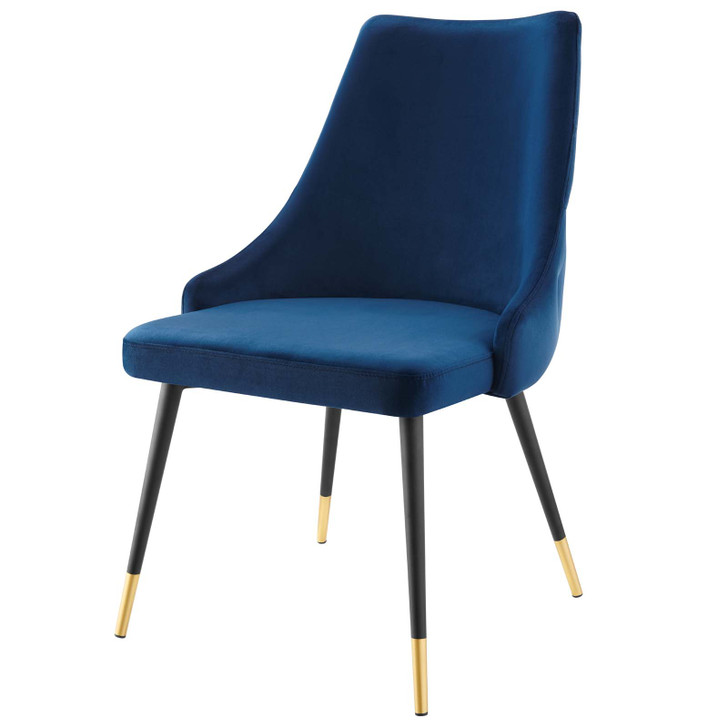 Adorn Tufted Performance Velvet Dining Side Chair, Velvet, Blue Navy, 18753