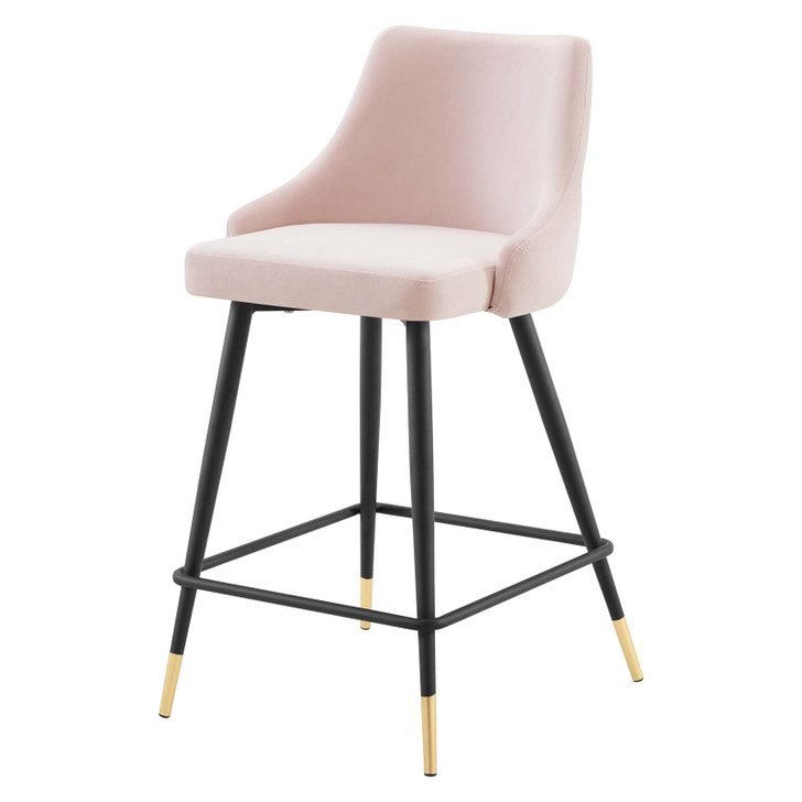 Adorn Performance Velvet Counter Stool, Velvet, Pink, 18760