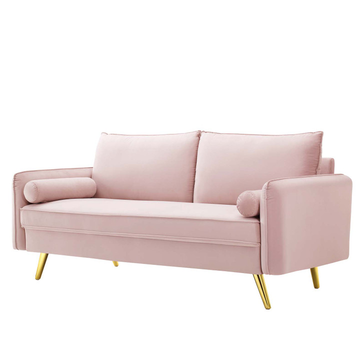 Revive Performance Velvet Sofa, Velvet, Pink, 18942