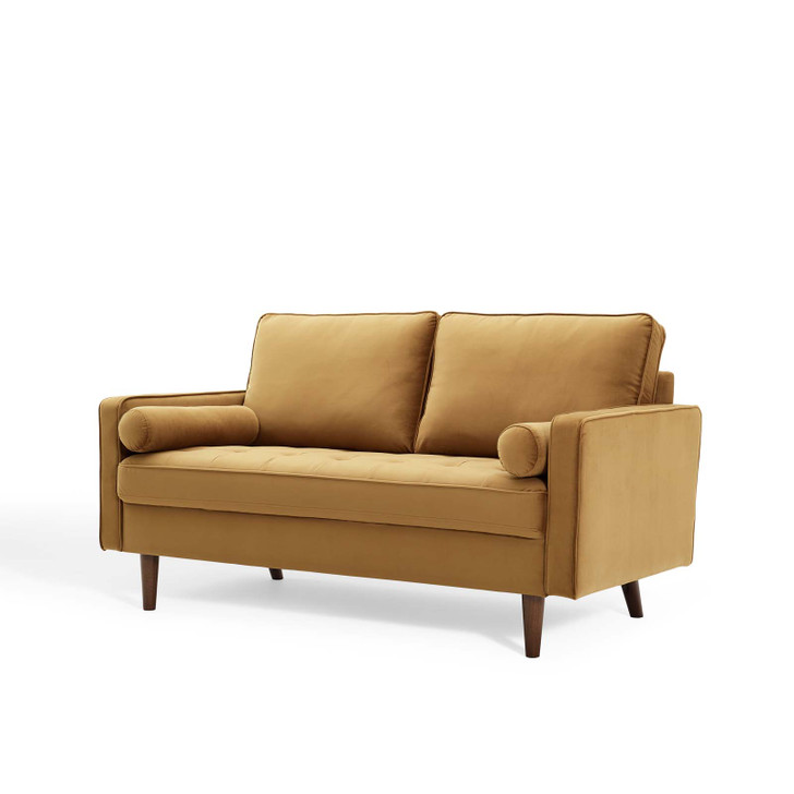 Valour Performance Velvet Loveseat, Velvet, Brown, 18966