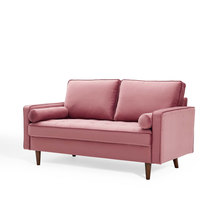 Valour Performance Velvet Loveseat, Velvet, Pink, 18967