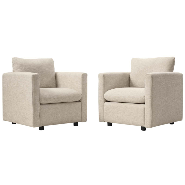 Activate Upholstered Fabric Armchair Set of 2, Fabric, Beige, 19140