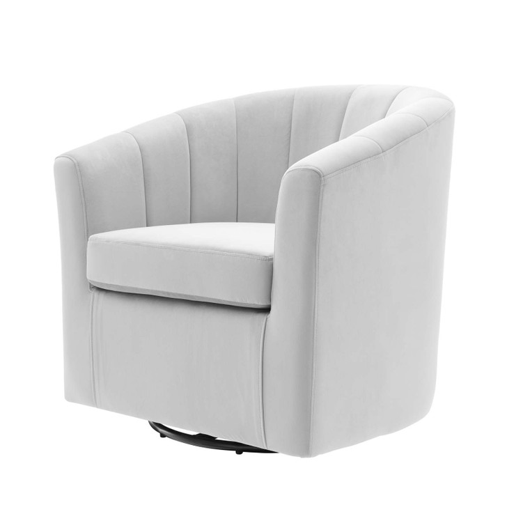 Prospect Performance Velvet Swivel Armchair, Velvet, Light Grey Gray, 19342