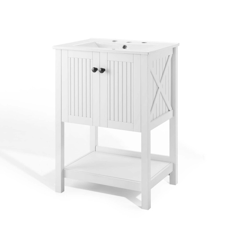 Steam 24" Bathroom Vanity, Wood, White, 19589