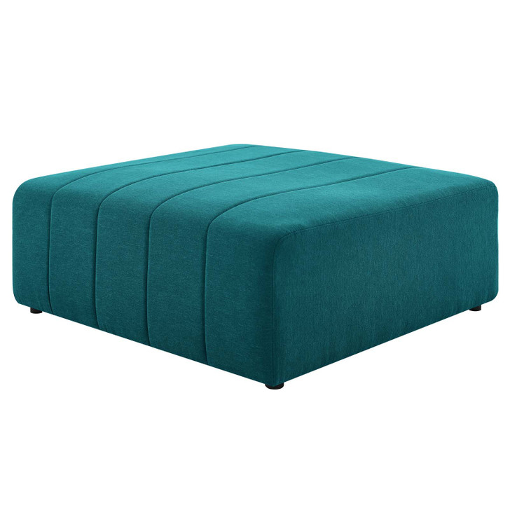 Bartlett Upholstered Fabric Ottoman, Fabric, Teal Blue, 19966