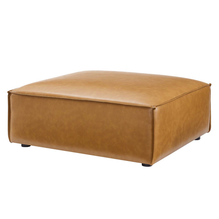 Restore Vegan Leather Ottoman, Faux Vegan Leather, Tan, 20125