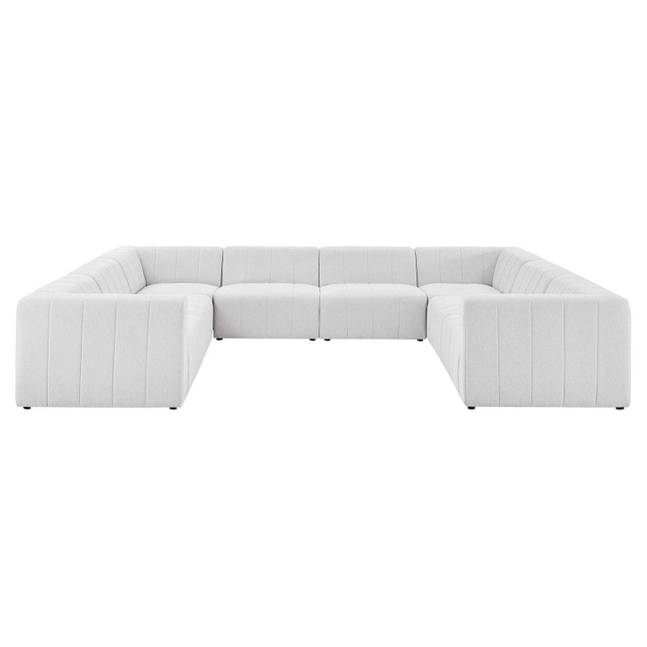 Bartlett Upholstered Fabric 8-Piece Sectional Sofa, Fabric, Ivory White, 20242