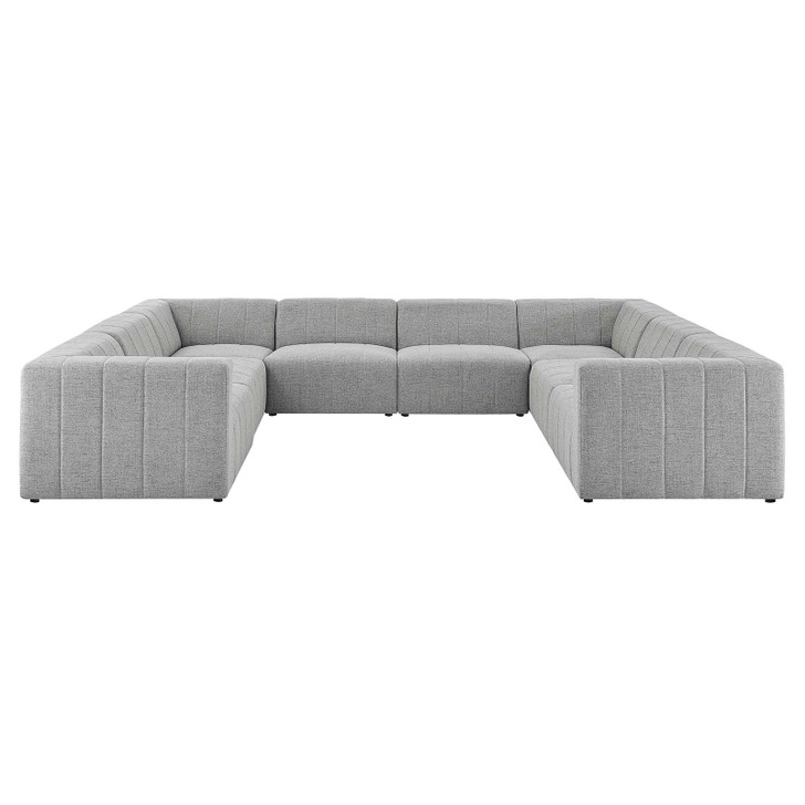 Bartlett Upholstered Fabric 8-Piece Sectional Sofa, Fabric, Light Grey Gray, 20243