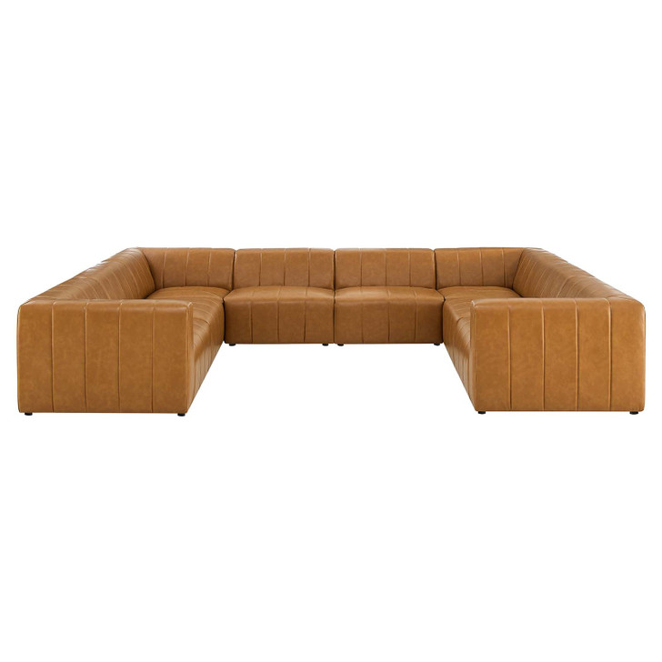 Bartlett Vegan Leather 8-Piece Sectional Sofa, Faux Vegan Leather, Tan, 20245