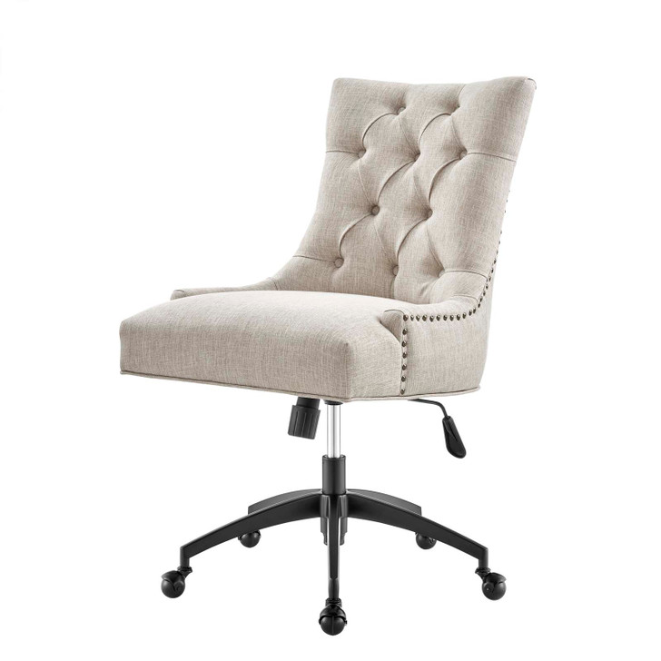 Regent Tufted Fabric Office Chair, Fabric, Black Beige, 20262