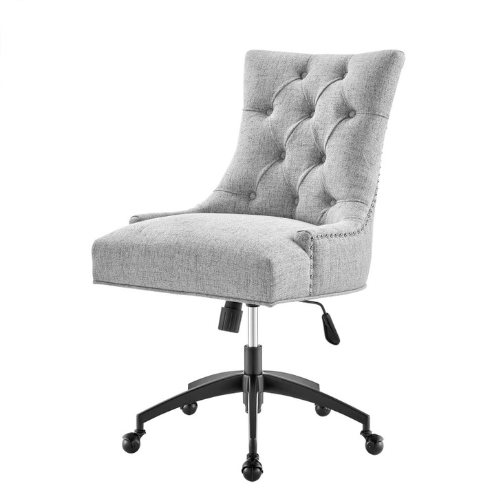 Regent Tufted Fabric Office Chair, Fabric, Black Grey Gray, 20264
