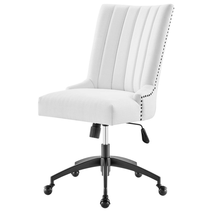 Empower Channel Tufted Fabric Office Chair, Fabric, Black White, 20279