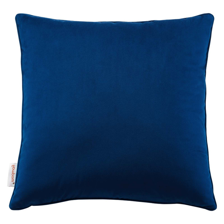 Enhance 18" Performance Velvet Throw Pillow, Velvet, Blue Navy, 20451