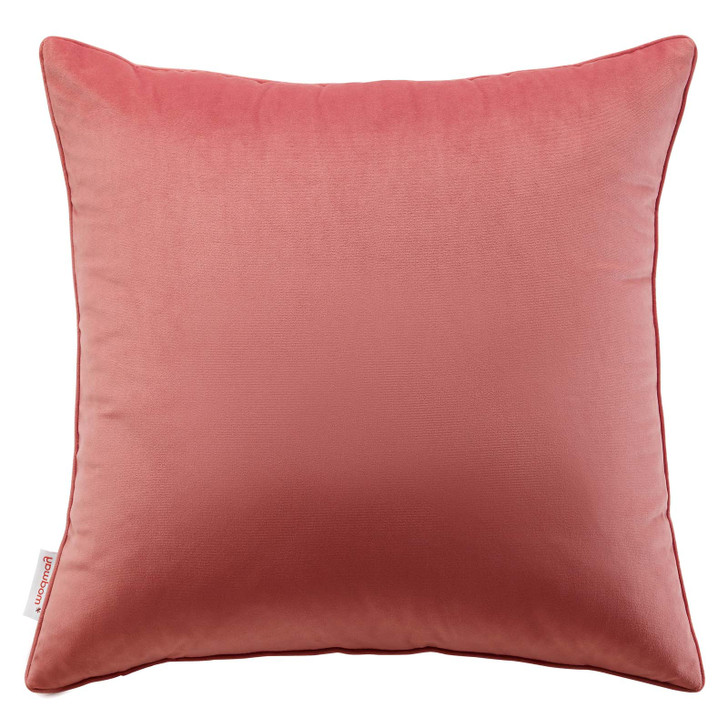 Enhance 20" Performance Velvet Throw Pillow, Velvet, Red, 20456