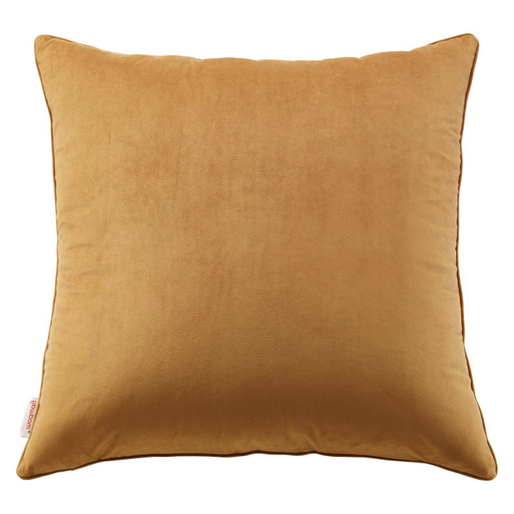 Enhance 24" Performance Velvet Throw Pillow, Velvet, Brown, 20467