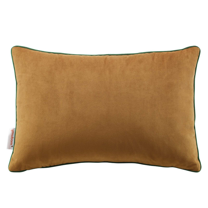 Accentuate 18" Lumbar Performance Velvet Throw Pillow, Velvet, Brown Green, 20483