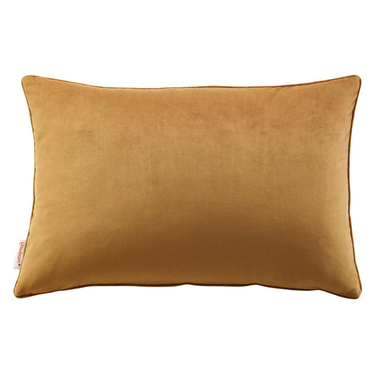 Enhance 24" Lumbar Performance Velvet Throw Pillow, Velvet, Brown, 20487