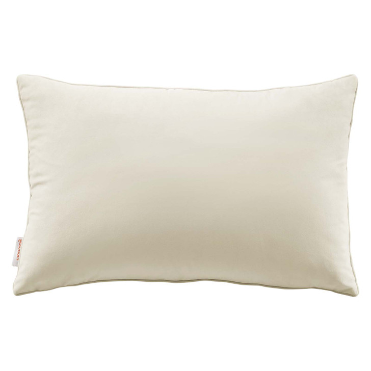 Enhance 24" Lumbar Performance Velvet Throw Pillow, Velvet, Ivory White, 20489