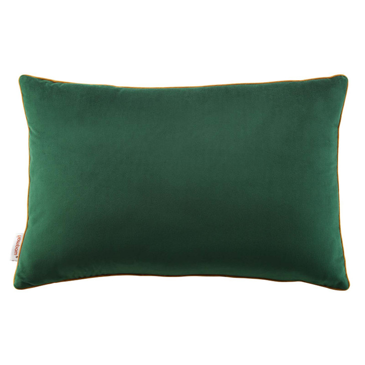 Accentuate 24" Lumbar Performance Velvet Throw Pillow, Velvet, Green Brown, 20494