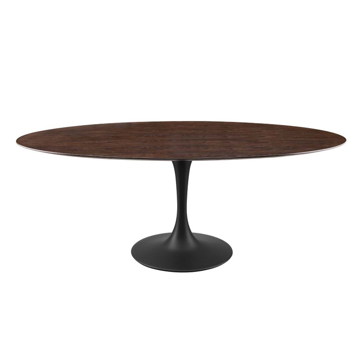 Lippa 78" Wood Oval Dining Table, Wood, Black Dark Brown, 20680