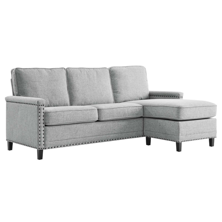 Ashton Upholstered Fabric Sectional Sofa, Fabric, Light Grey Gray, 20850