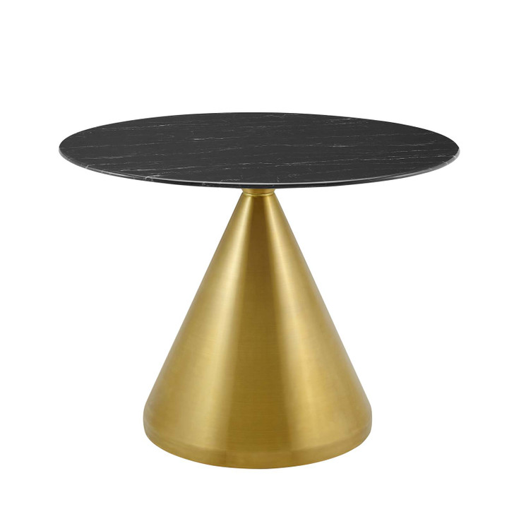 Tupelo 40" Artificial Marble Dining Table, Artificial Marble, Metal Steel, Gold Black, 21023