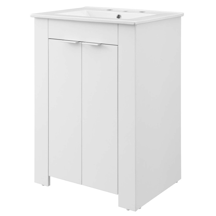 Maybelle 24" Bathroom Vanity, Melamine, White, 21048