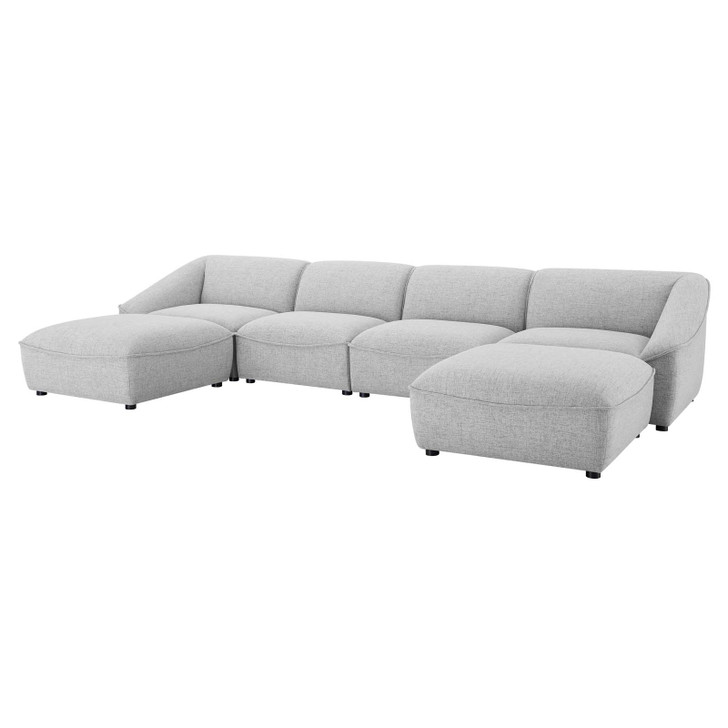 Comprise 6-Piece Living Room Set, Fabric, Light Grey Gray, 21087