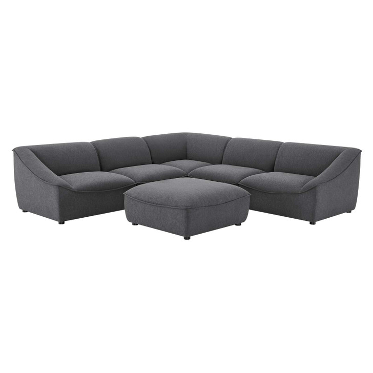 Comprise 6-Piece Sectional Sofa, Fabric, Dark Grey Gray, 21092