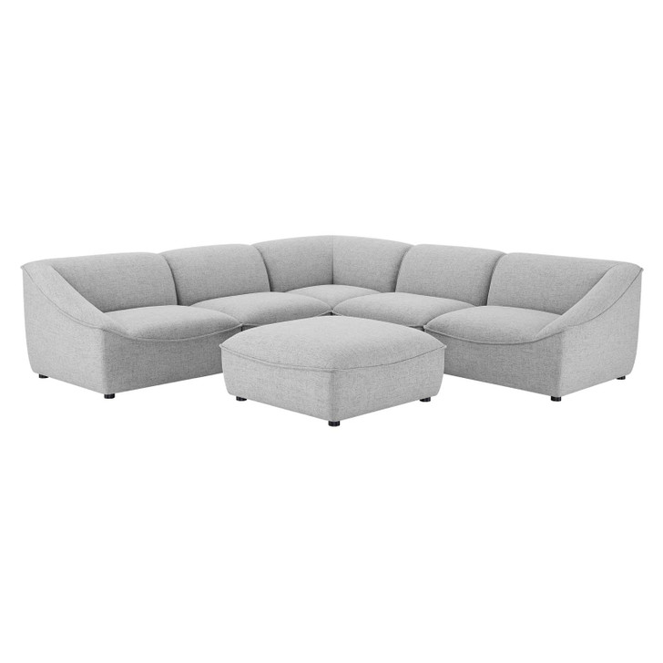 Comprise 6-Piece Sectional Sofa, Fabric, Light Grey Gray, 21093