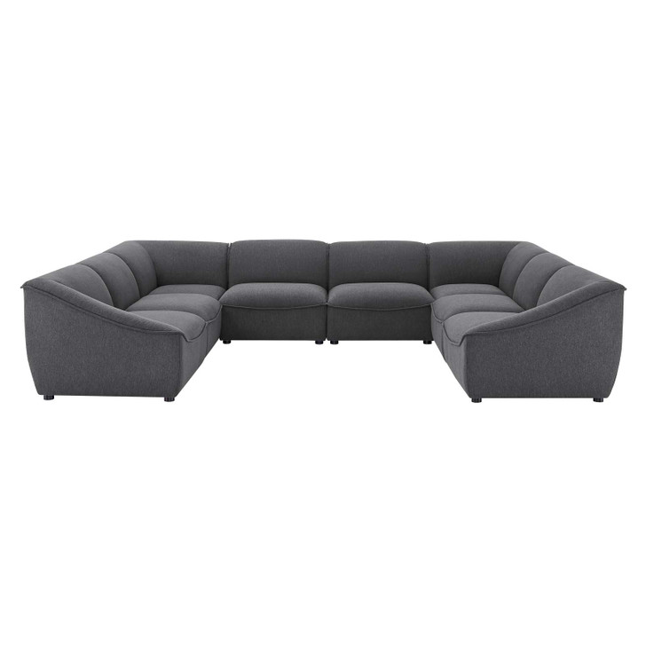 Comprise 8-Piece Sectional Sofa, Fabric, Dark Grey Gray, 21101