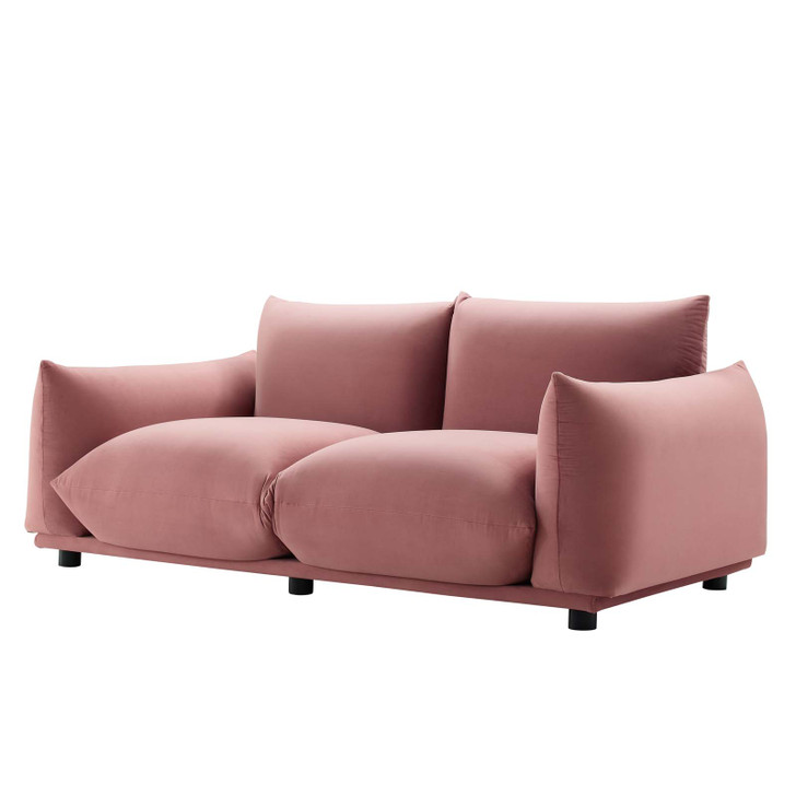 Copious Performance Velvet Loveseat, Velvet, Pink, 21186