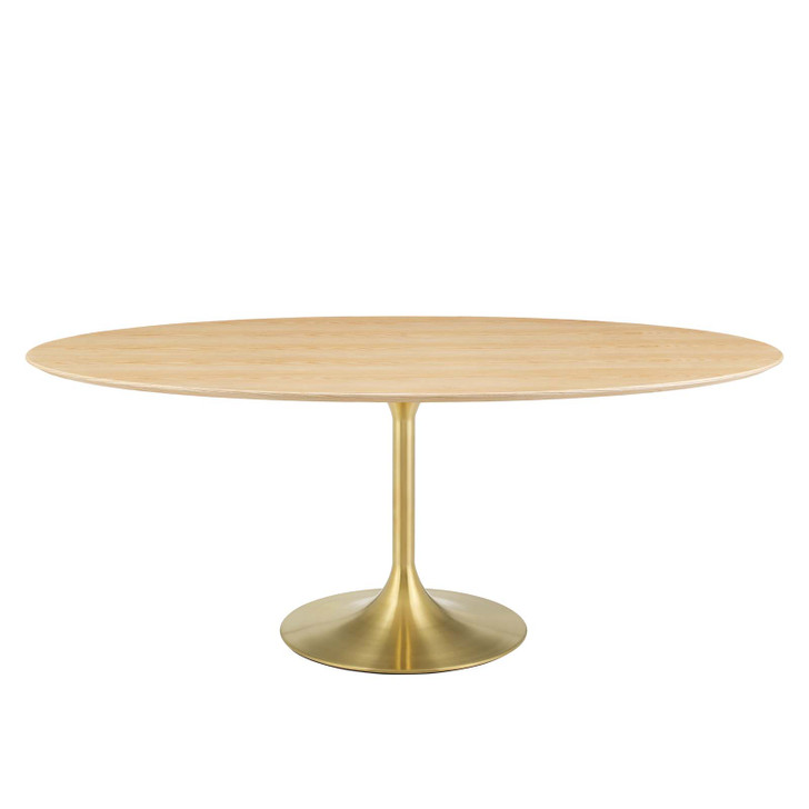 Lippa 78" Oval Wood Dining Table, Wood, Gold Brown Natural, 21208