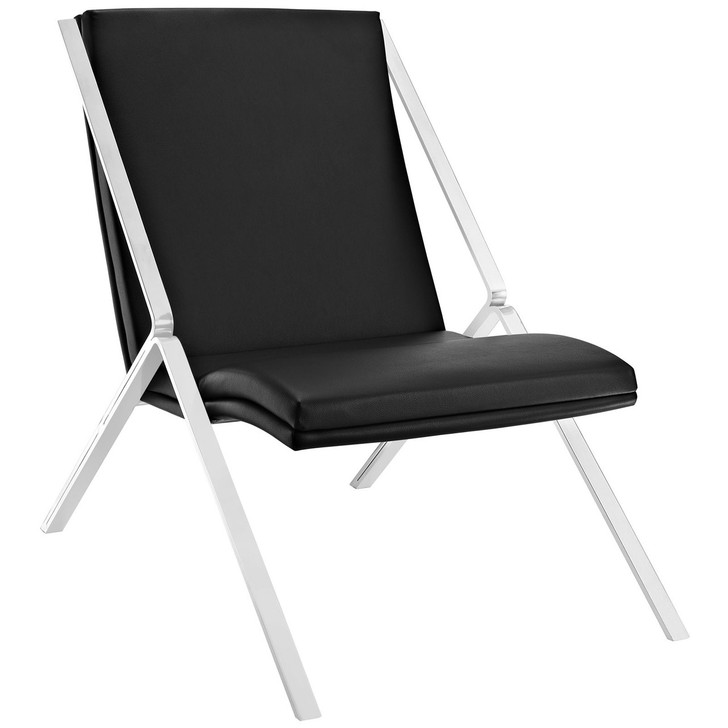 Swing Vinyl Lounge Chair in Black