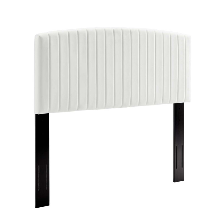 Rebecca Performance Velvet Twin Headboard, Velvet, White, 21294