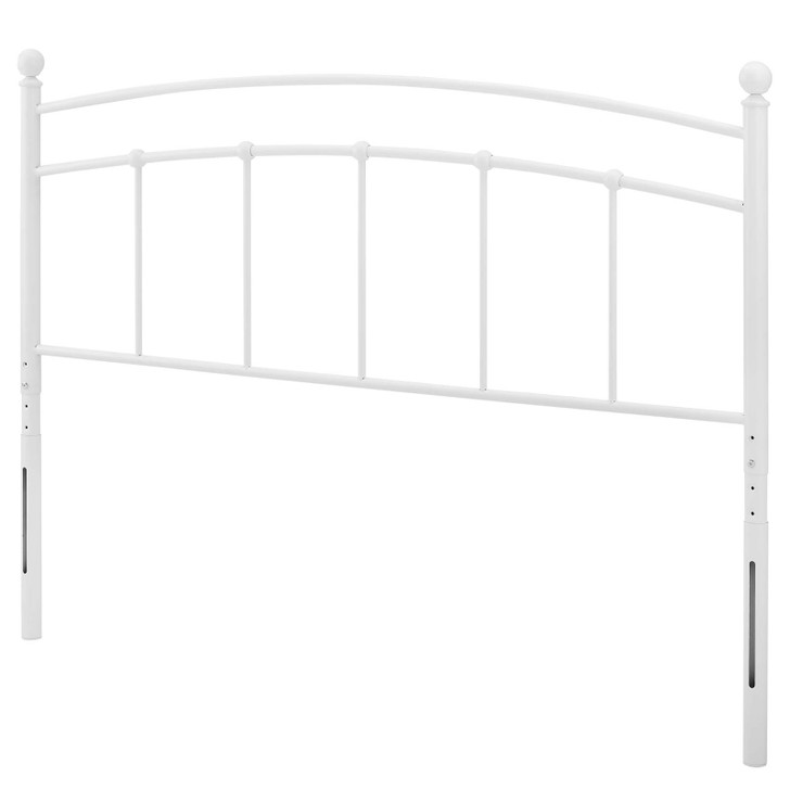 Abigail King Metal Headboard, Metal, White, 21372