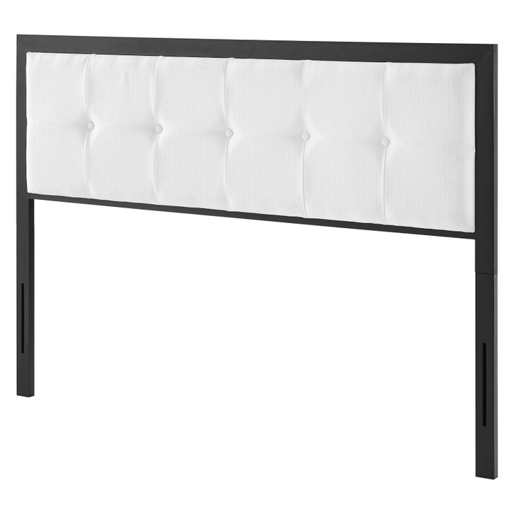 Teagan Tufted Twin Headboard, Fabric, Metal Steel, Black White, 21423